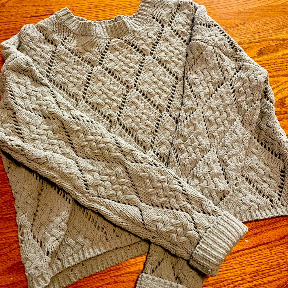 Medium Green Cropped Sweater